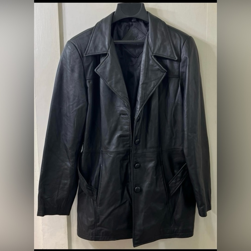 Vintage Leather Blazer Jacqueline Ferrar with belt
